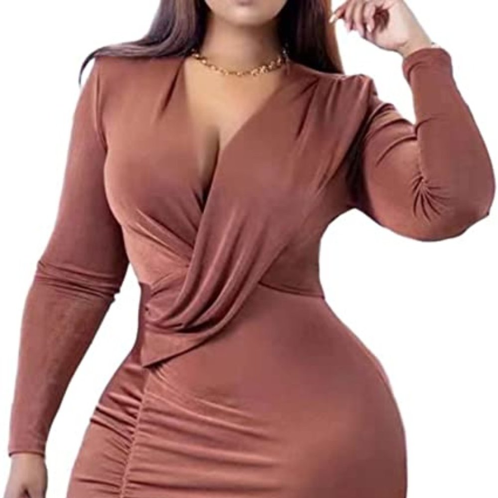 Brand New Brown Elegant Dress
